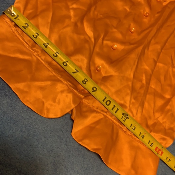 STATE OF MIND TANGERINE ORANGE SILK BLOUSE NEW SIZE SMALL - Picture 12 of 12